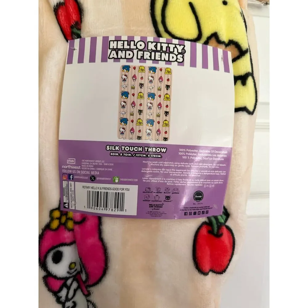 Hello Kitty and Friends Plush Silk Touch Throw Blanket 50” x 70” NWT